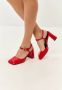 Cesare Gaspari Lak Blokhak Pumps Rood - Thumbnail 2