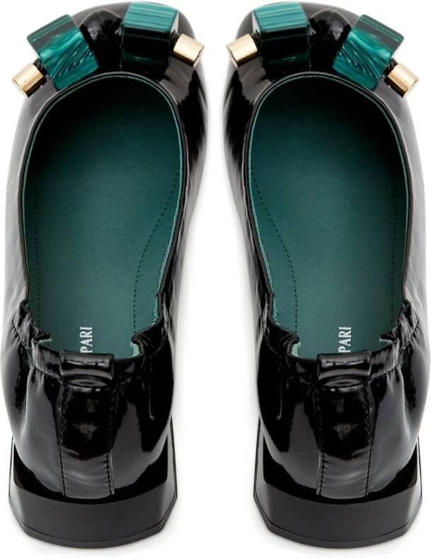 Cesare Gaspari Lakleren ballerina's Zwart Black Dames