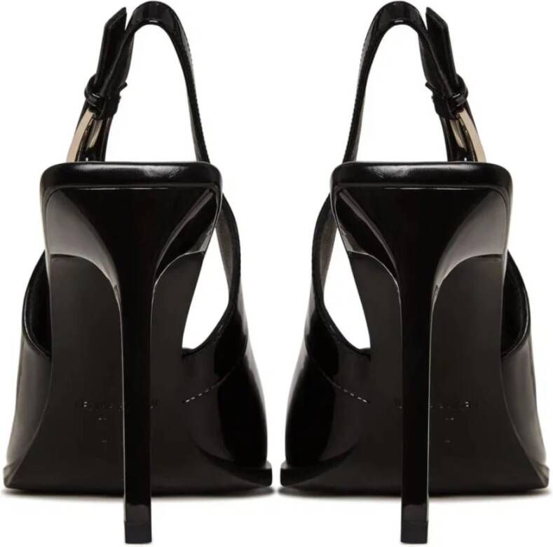 Cesare Gaspari Lakleren slingback pumps Zwart