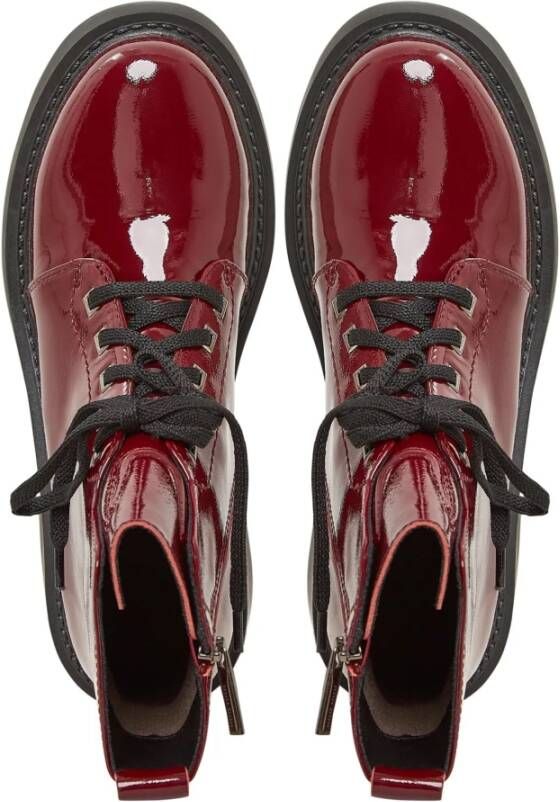 Cesare Gaspari Lakleren Veterschoenen Enkellaarsjes Bordeaux Red Dames