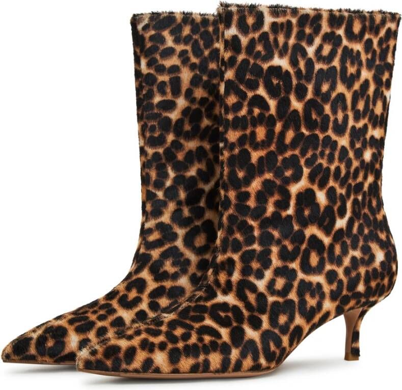 Cesare Gaspari Leopard Klassieke Enkellaarzen Brown Dames