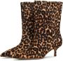 Cesare Gaspari Leopard Klassieke Enkellaarzen Brown Dames - Thumbnail 3