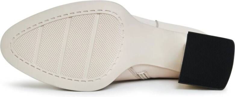 Cesare Gaspari Block Heel Ankle Boots Off white Beige Dames