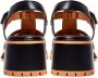 Cesare Gaspari Leren blokhak sandalen Zwart Black Dames - Thumbnail 9