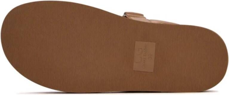 Cesare Gaspari Leren Comfort Velcro Sandalen Bruin