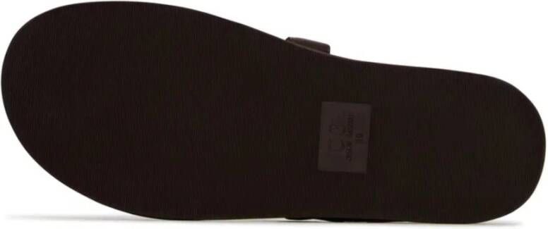 Cesare Gaspari Leren Comfort Velcro Sandalen Donkerbruin