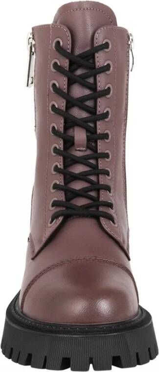 Cesare Gaspari Klassieke leren platform enkellaarsjes Bruin Brown Dames