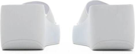 Cesare Gaspari Leren Platform Mule White Dames