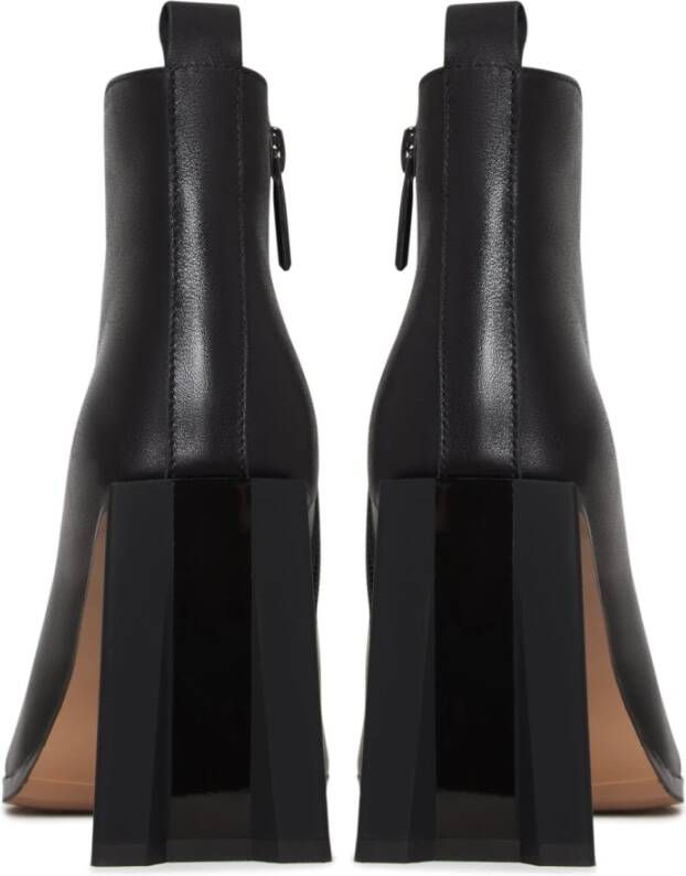 Cesare Gaspari Leren Stiletto Enkellaarzen Black Dames