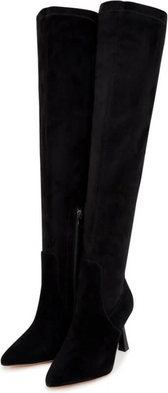 Cesare Gaspari Leren Stiletto Enkellaarzen Black Dames