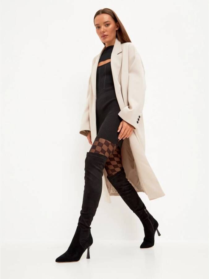 Cesare Gaspari Leren Stiletto Enkellaarzen Black Dames
