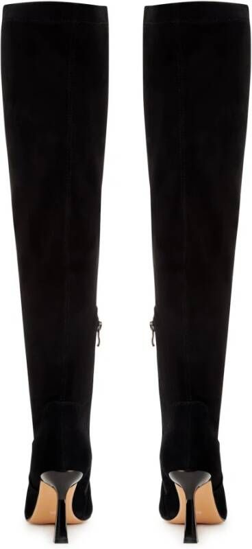Cesare Gaspari Leren Stiletto Enkellaarzen Black Dames