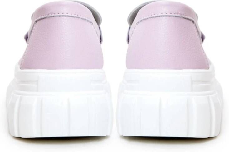 Cesare Gaspari Leren Urban Platform Loafers Roze Pink Dames