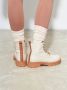 Cesare Gaspari Leren Veterschoenen Enkellaarsjes Off White - Thumbnail 2