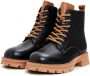 Cesare Gaspari Leren veterschoenen enkellaarzen Zwart - Thumbnail 2