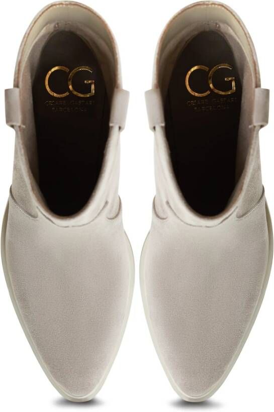 Cesare Gaspari Luxe Block Heeled Cowboy Boots Gray Dames