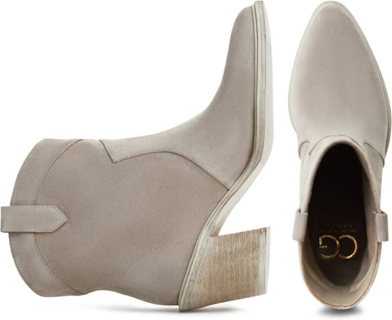 Cesare Gaspari Luxe Block Heeled Cowboy Boots Gray Dames
