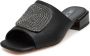 Cesare Gaspari Luxe Block Heeled Slippers Beatriz Black Dames - Thumbnail 7