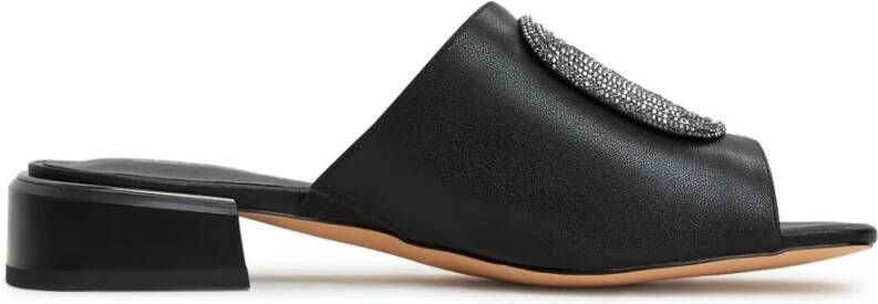 Cesare Gaspari Luxe Block Heeled Slippers Beatriz Black Dames