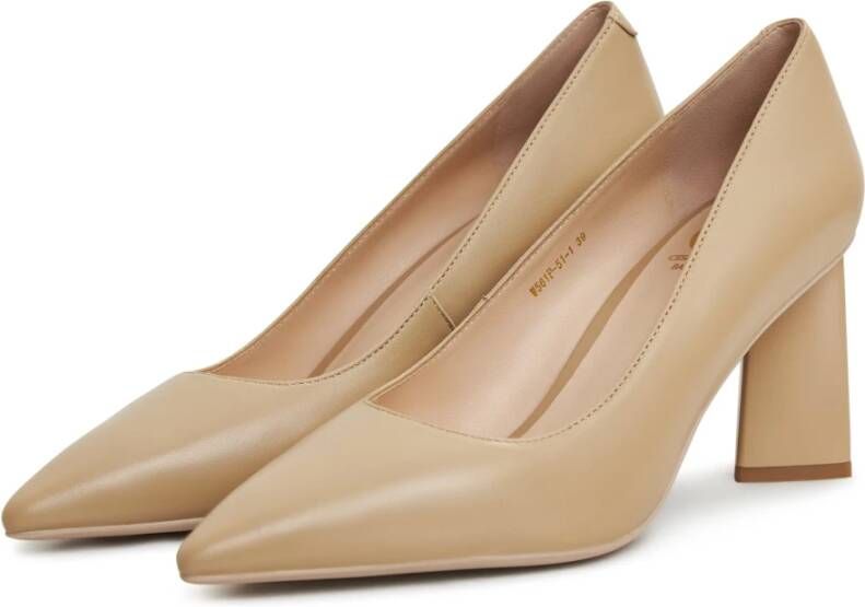 Cesare Gaspari Luxe Block Heels Pumps Beige Dames