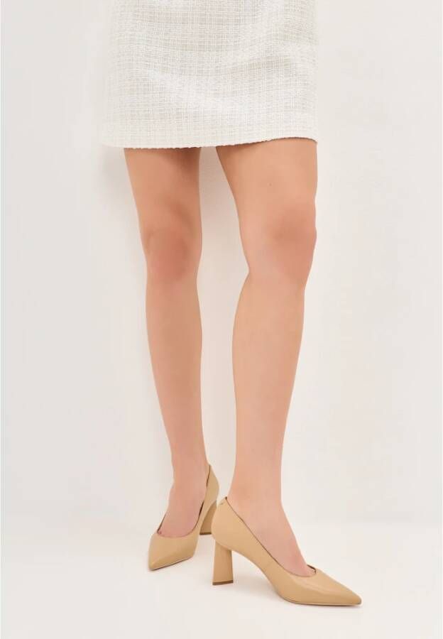 Cesare Gaspari Luxe Block Heels Pumps Beige Dames