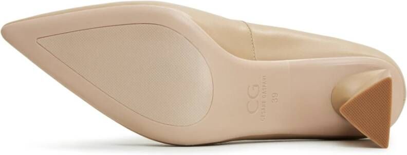 Cesare Gaspari Luxe Block Heels Pumps Beige Dames