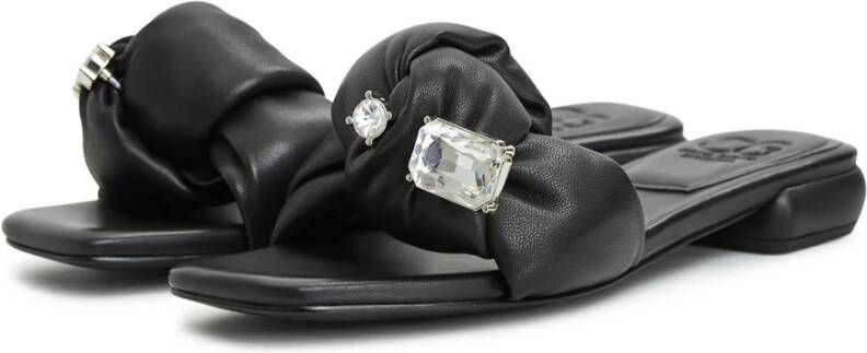 Cesare Gaspari Luxe Blokhak Pantoffels Black Dames