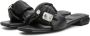 Cesare Gaspari Luxe Blokhak Pantoffels Black Dames - Thumbnail 3