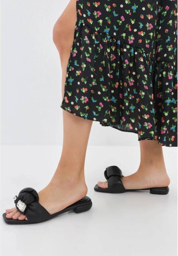 Cesare Gaspari Luxe Blokhak Pantoffels Black Dames