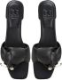 Cesare Gaspari Luxe Blokhak Pantoffels Black Dames - Thumbnail 5