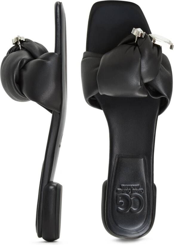 Cesare Gaspari Luxe Blokhak Pantoffels Black Dames