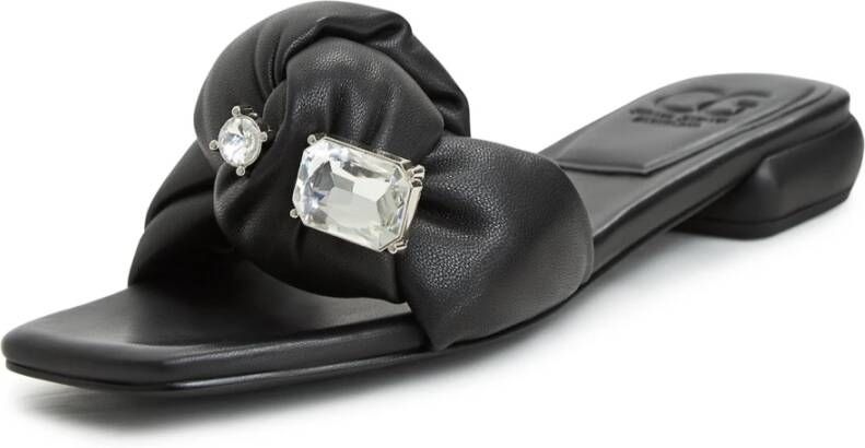 Cesare Gaspari Luxe Blokhak Pantoffels Black Dames