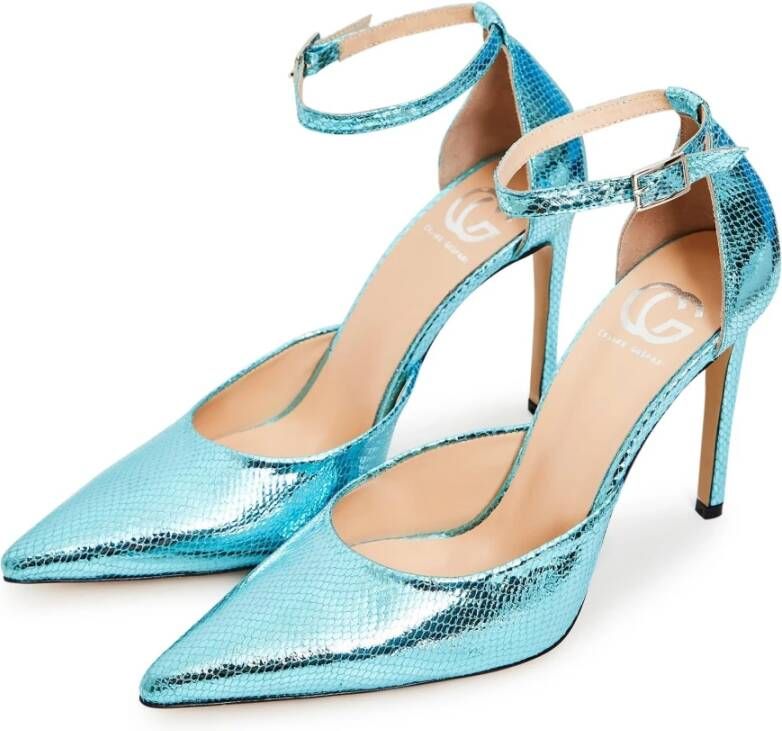 Cesare Gaspari Luxe hoge hakken pumps Blauw Blue Dames