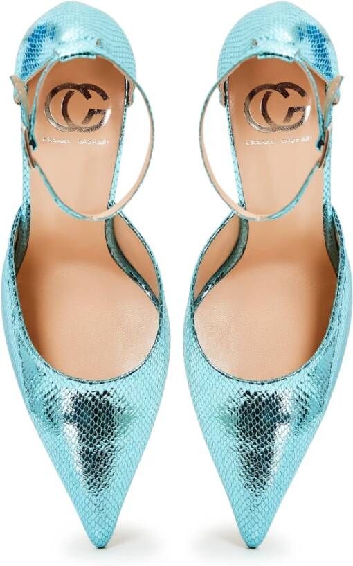 Cesare Gaspari Luxe hoge hakken pumps Blauw Blue Dames