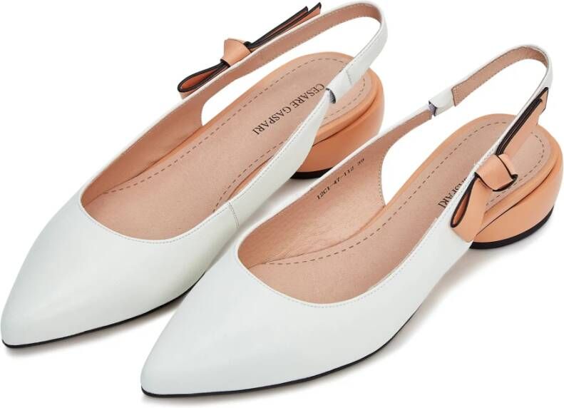 Cesare Gaspari Luxe Leren Ballerina Ivoor Beige Dames