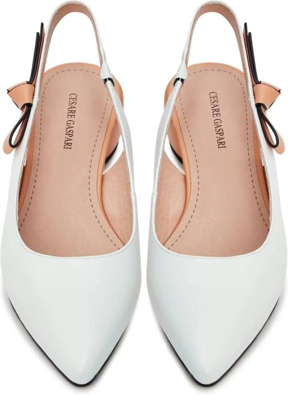 Cesare Gaspari Luxe Leren Ballerina Ivoor Beige Dames