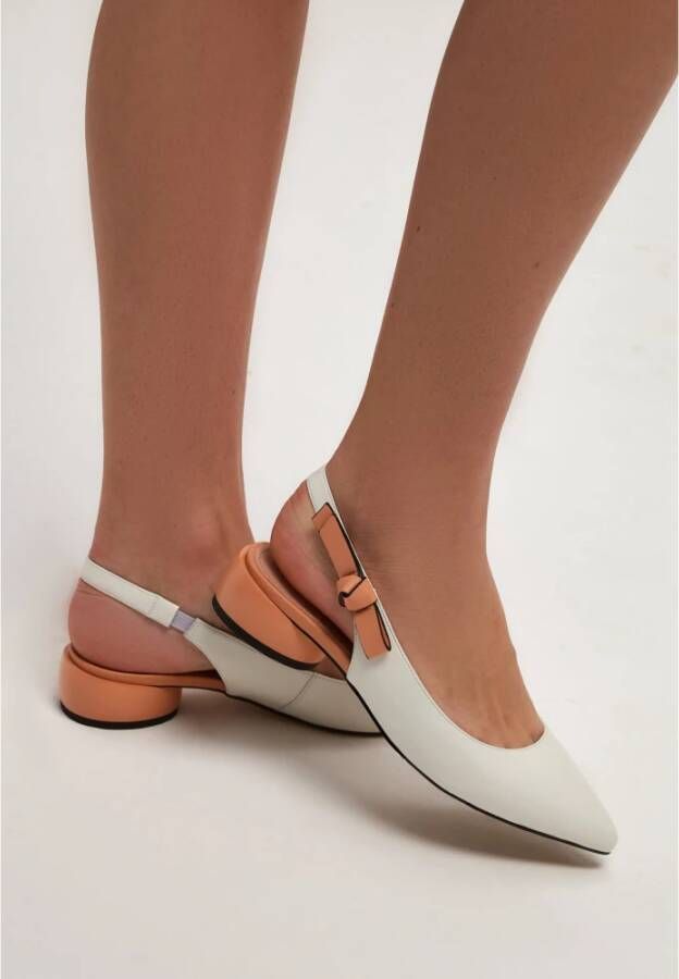 Cesare Gaspari Luxe Leren Ballerina Ivoor Beige Dames
