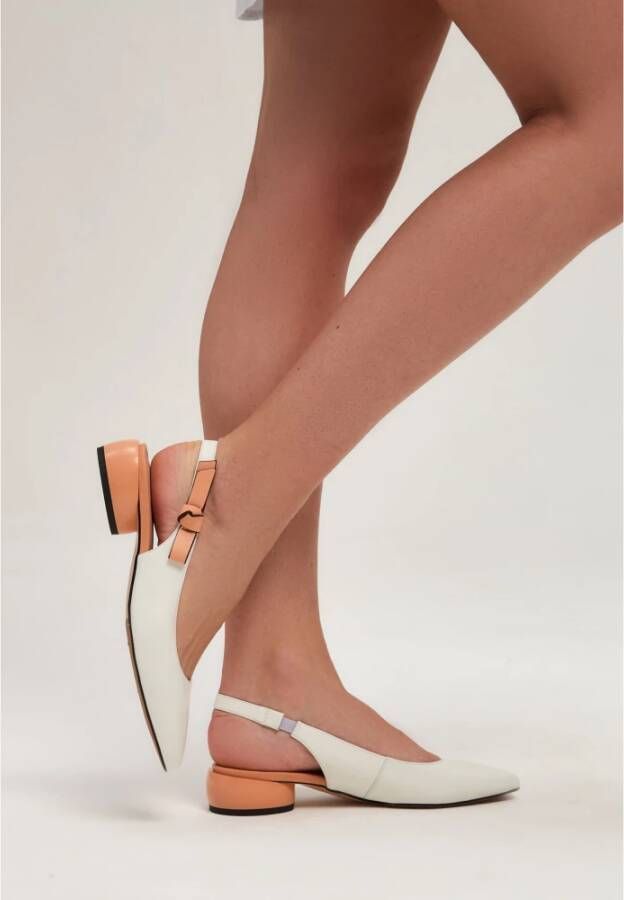 Cesare Gaspari Luxe Leren Ballerina Ivoor Beige Dames