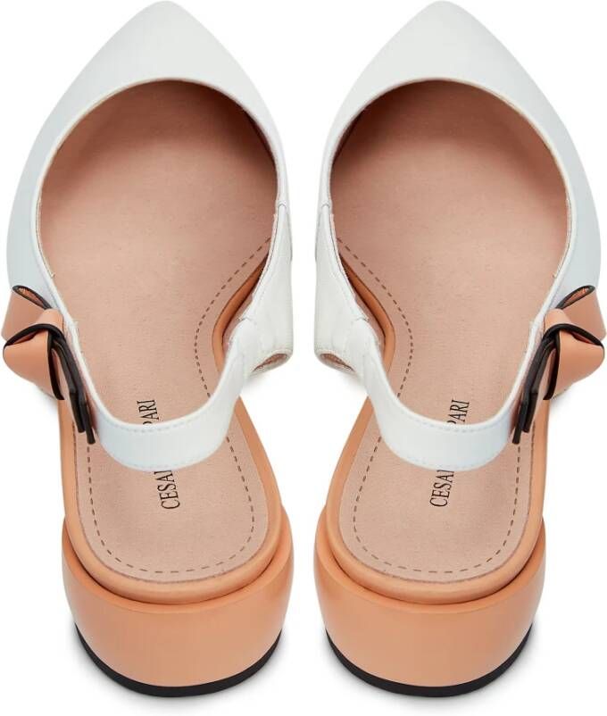 Cesare Gaspari Luxe Leren Ballerina Ivoor Beige Dames