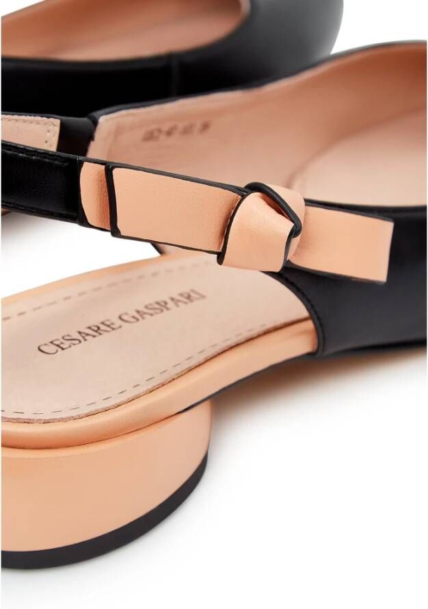 Cesare Gaspari Luxe Leren Ballerina Zwart Black Dames