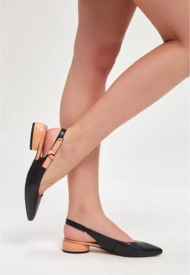 Cesare Gaspari Luxe Leren Ballerina Zwart Black Dames