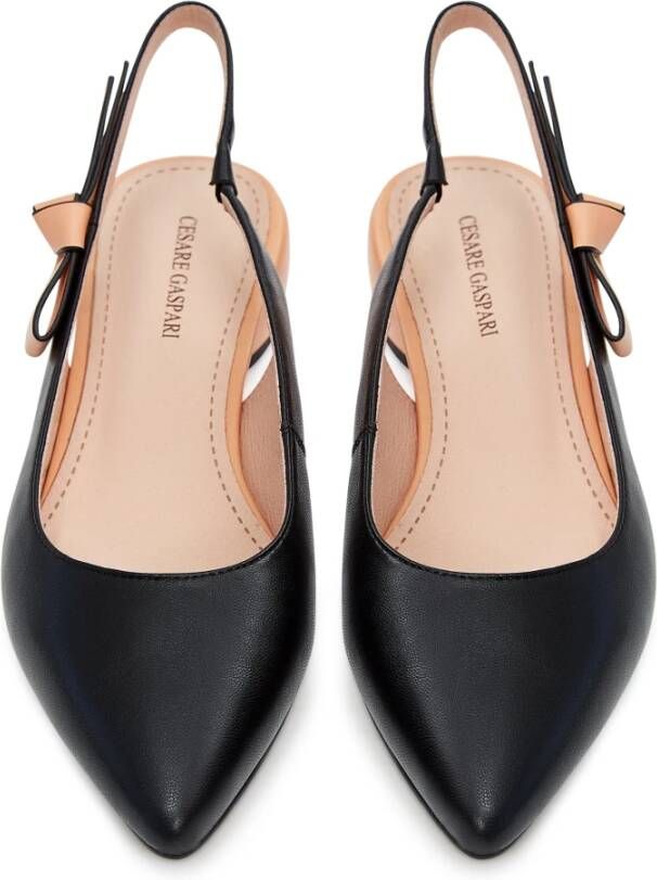 Cesare Gaspari Luxe Leren Ballerina Zwart Black Dames