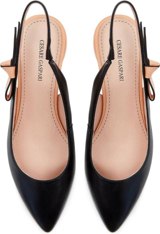 Cesare Gaspari Luxe Leren Ballerina Zwart Black Dames