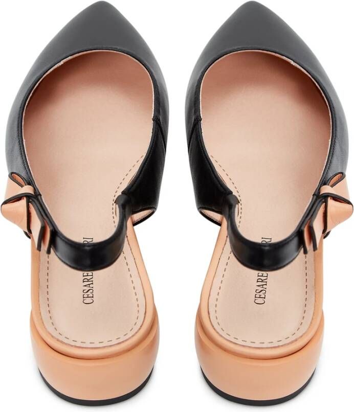 Cesare Gaspari Luxe Leren Ballerina Zwart Black Dames
