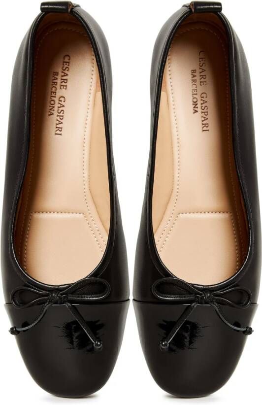Cesare Gaspari Luxe Leren Ballerina's Zwart Black Dames
