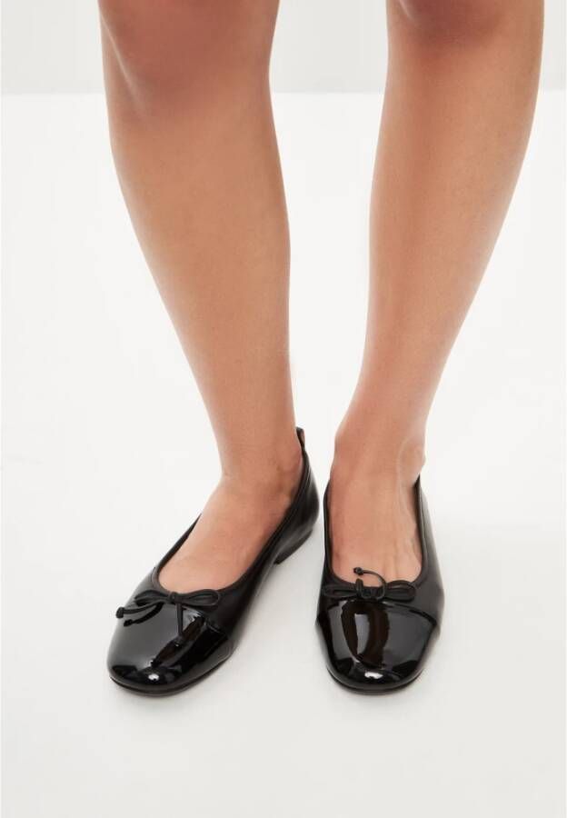 Cesare Gaspari Luxe Leren Ballerina's Zwart Black Dames