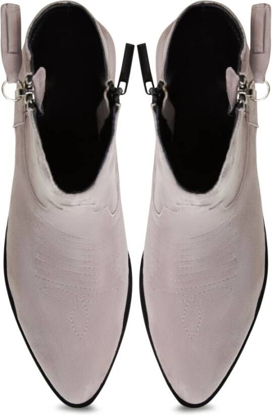Cesare Gaspari Luxe Leren Cowboy Laarzen Grijs Gray Dames