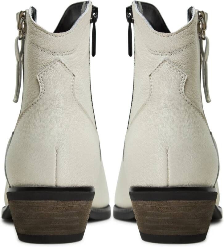 Cesare Gaspari Luxe Leren Cowboy Laarzen Ivoor Beige Dames