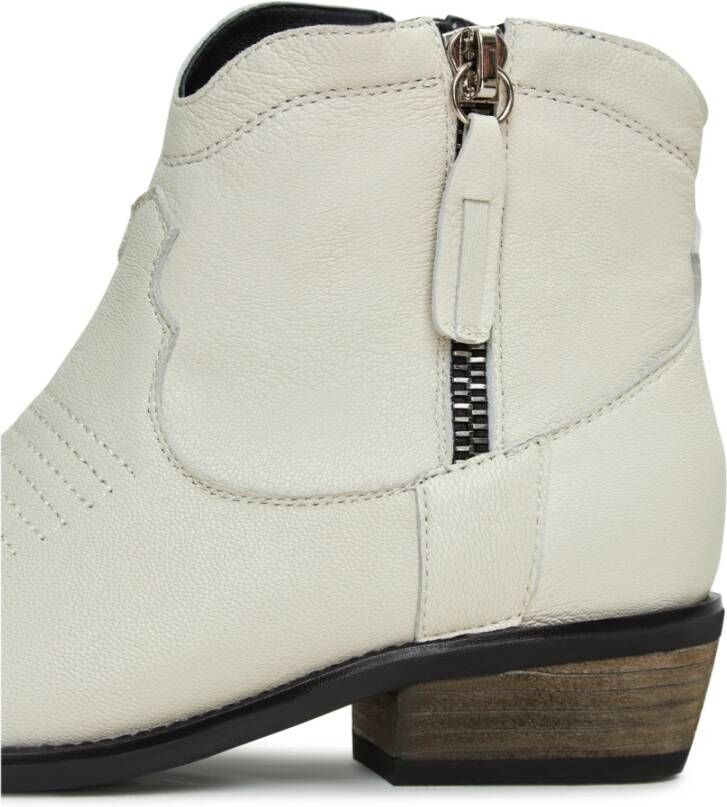 Cesare Gaspari Luxe Leren Cowboy Laarzen Ivoor Beige Dames