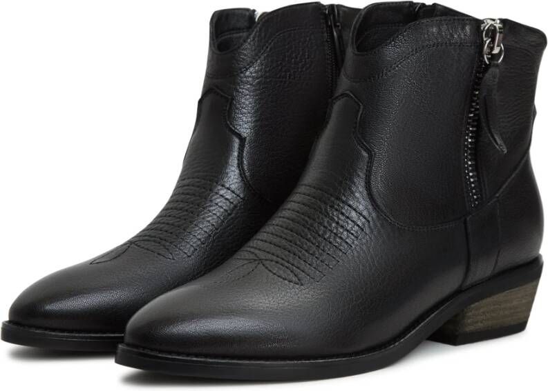 Cesare Gaspari Luxe Leren Cowboy Laarzen Zwart Black Dames